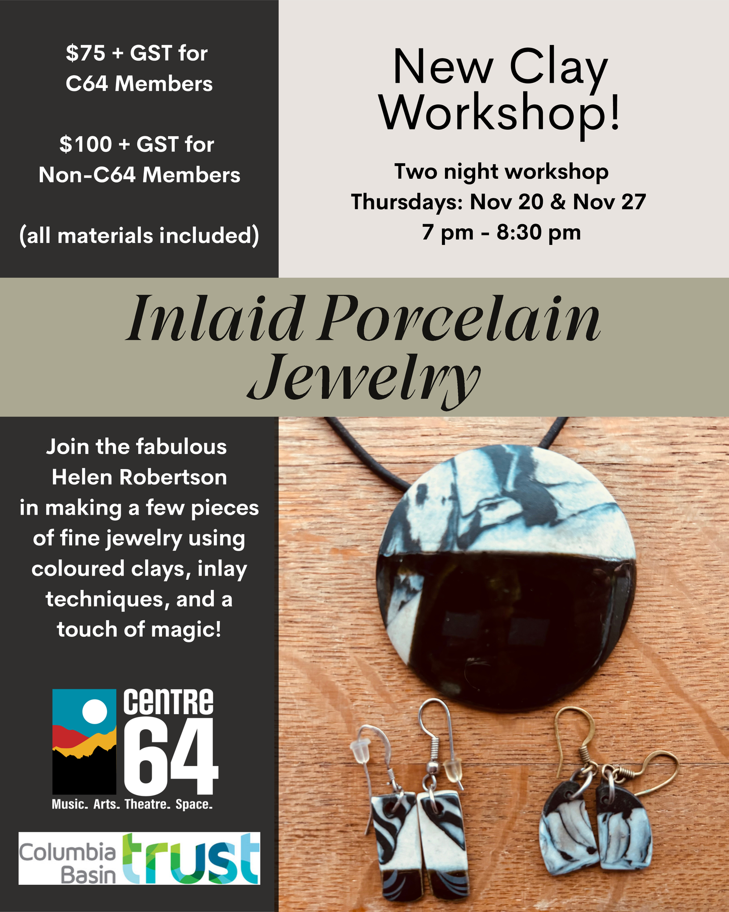 Inlaid Porcelain Jewelry - Workshop